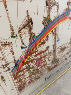 Vintage original print Building a Rainbow  Werbeagentur Robert Putz & Co official, vintage 1976 US printing 24x36” glow in dark. Framed in Excellent c