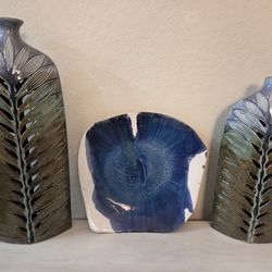 Vintage Blue Glaze Studio Pottery Plate Home Decor