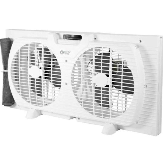 Window Fan, Dual, 9inch, 3 Speed, Exhaust Fan, White