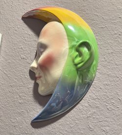 Crescent Moon Ceramic Mask By Hawaii Artist Will Herrera