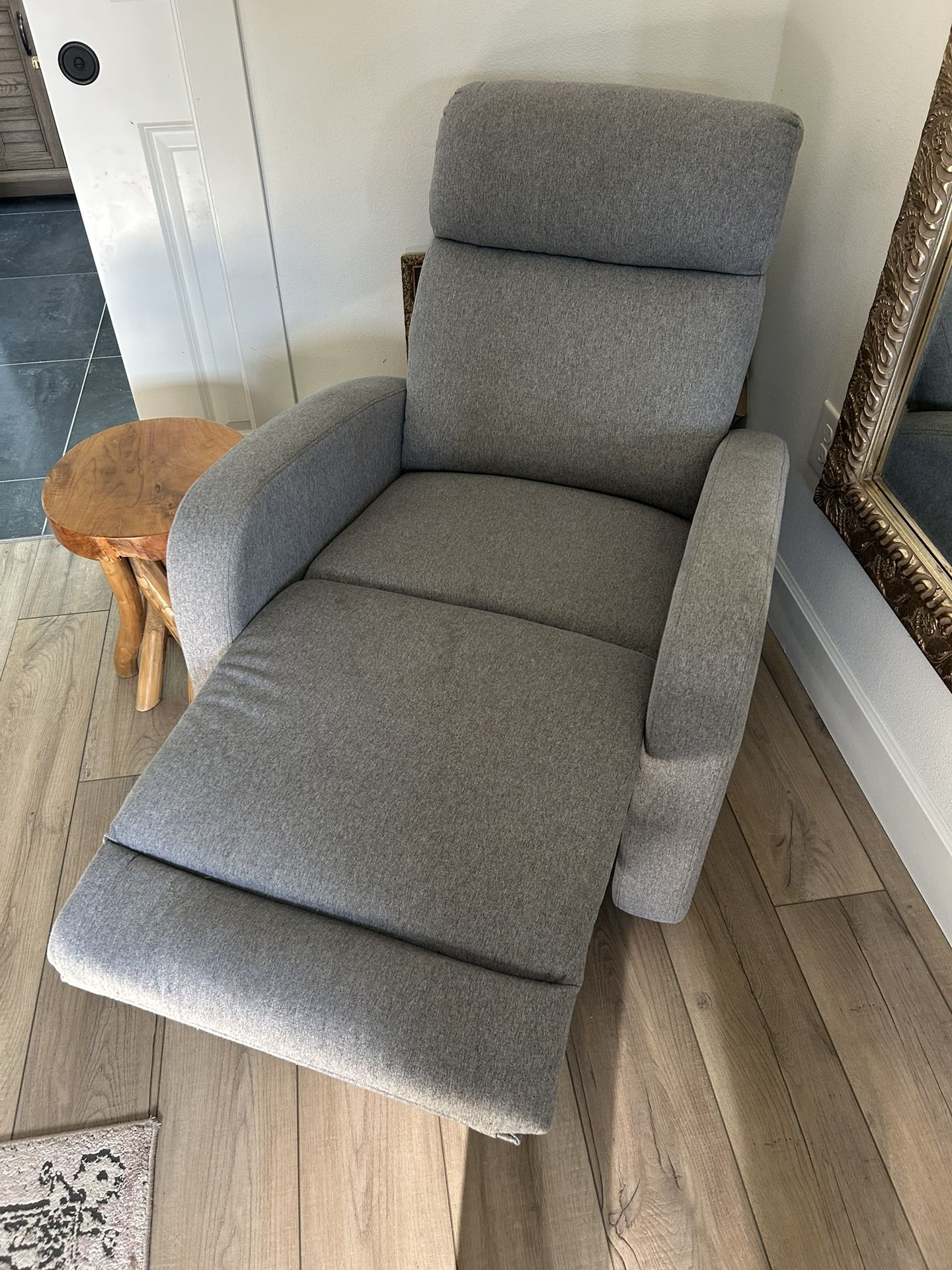 Grey Cloth Rocking Chair