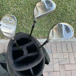 ADAMS GOLF TIGHT LIES OVATION OFFSET TUNGSTEN FAIRWAY 3 & 7 & 11  Including Datrek Golf Bag