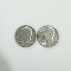 Two Kennedy Half Dollar Silver 