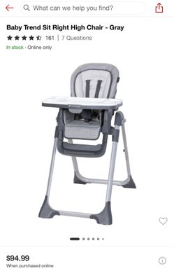 Baby Trend Sit Right High Chair Like New Clean & Ready to Use