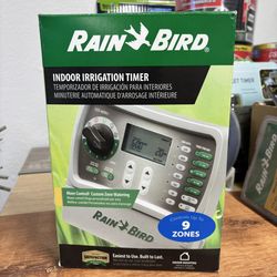 Rain bird Indoor 9 Zone Irrigation Timer. Brand New. This Item Retails For $111.00 Approximately With Tax.