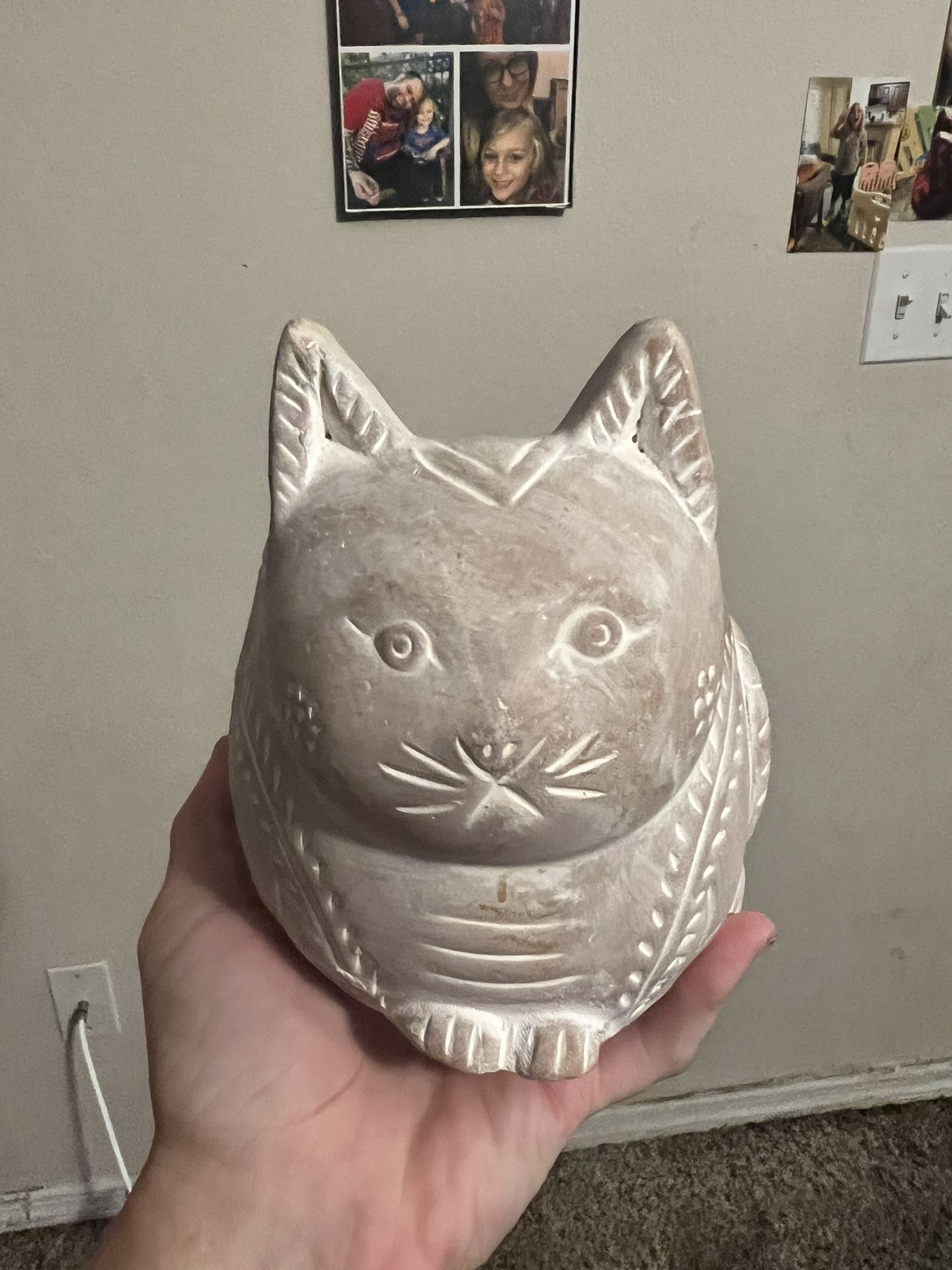 White Ceramic Cat Plant Pot 
