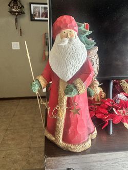Santa clause Christmas decor 10” with great detail no original box.