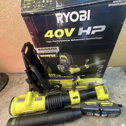 RYOBI 40V HP Brushless Whisper Series 180 MPH 850 CFM Cordless Battery Backpack Leaf Blower with 8.0 Ah Battery and Charger