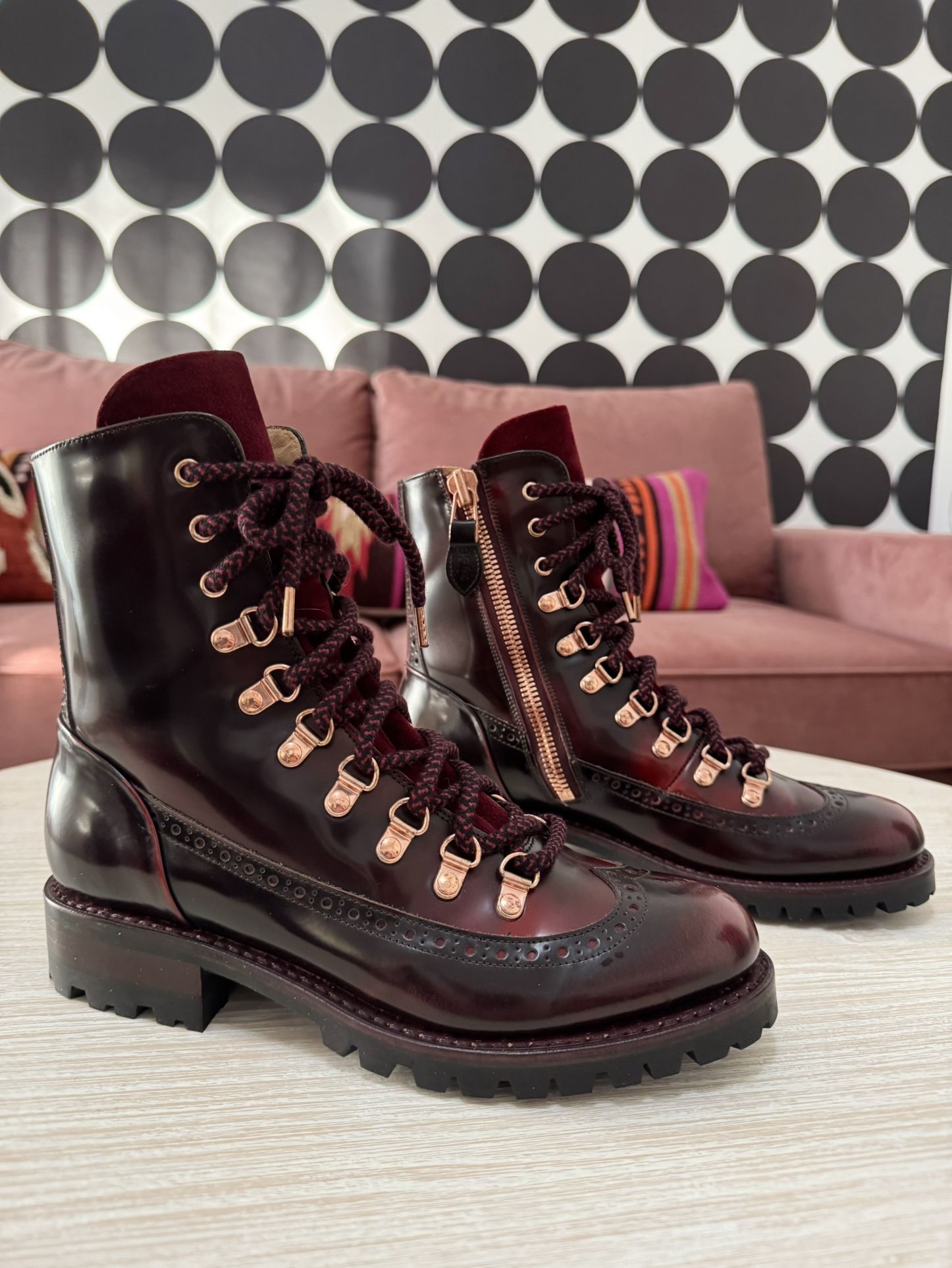 The Office of Angela Scott - Bordeaux Mr. Bernard Boot, 8 US/38 EU (Original Price $750, Selling $300) 