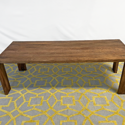 ( Delivery Available ) CB2 Blox Rectangular Brown Wood Dining Table