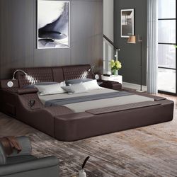 Nirvana Bluetooth Chaise Lounge Storage Bed Frame 
