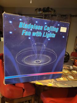 Bladeless celing fan with remote also colored lights  75