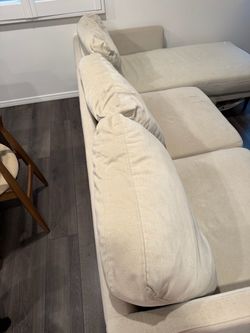 Beige L-Shaped Sectional Sofa