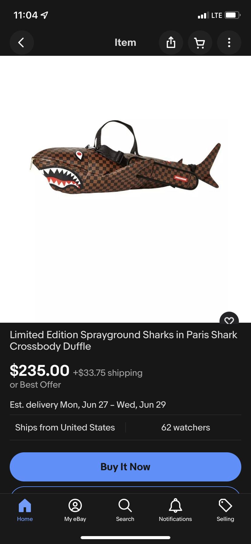 Sprayground Sharks in Paris Duffle for Sale in Austin, TX - OfferUp