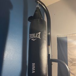 Punching bag with gloves and stand 