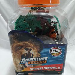 Adventure Force Safari Animals Jumbo Bucket 55 Pieces New 