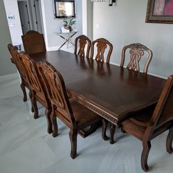 Solid Wood Dining Table + Chairs 