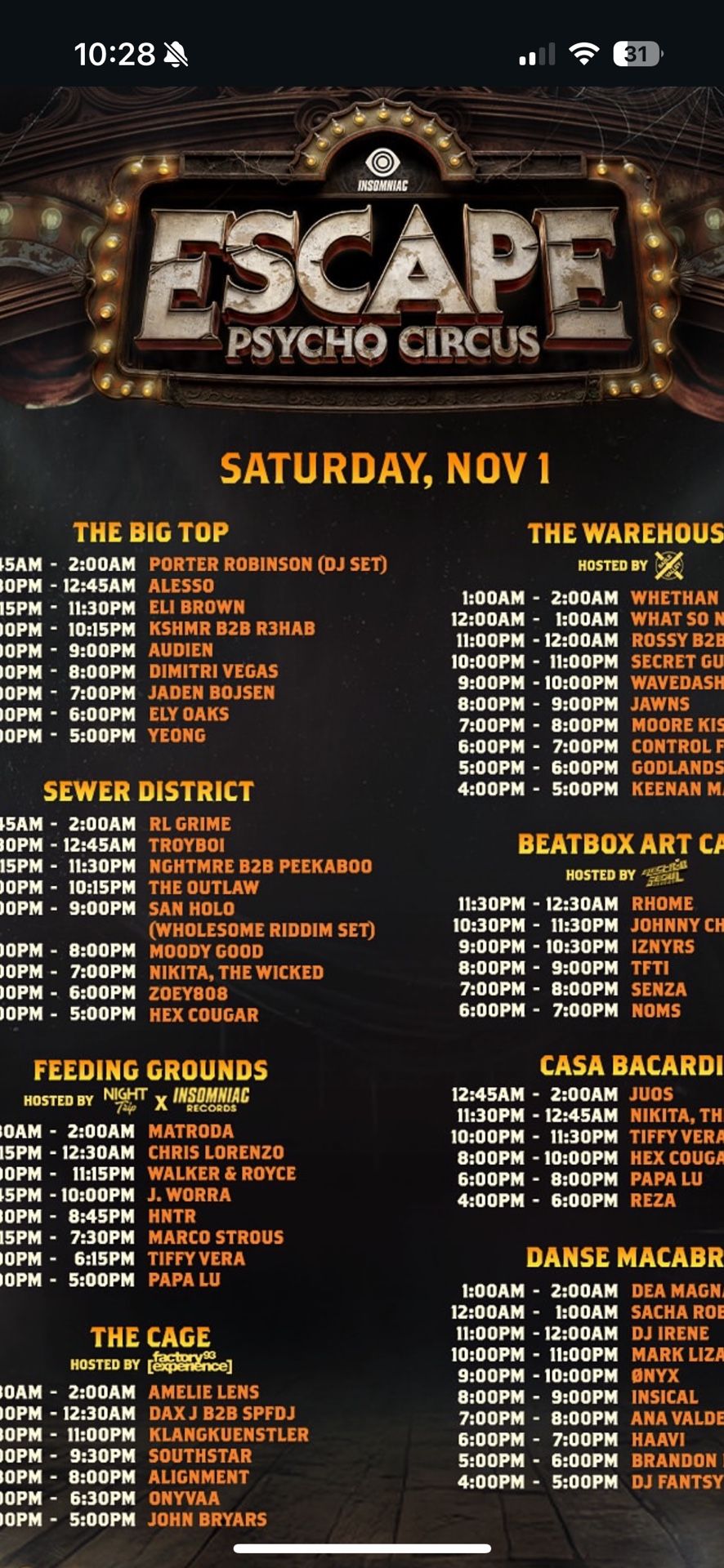 Escape Halloween 2025 Saturday VIP Ticket