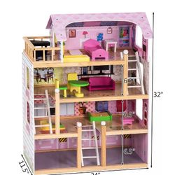 Cottage Dollhouse w/ Furiture 