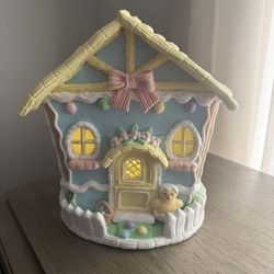 Illuminated Easter /Spring house with chick by Valerie Parr Hill