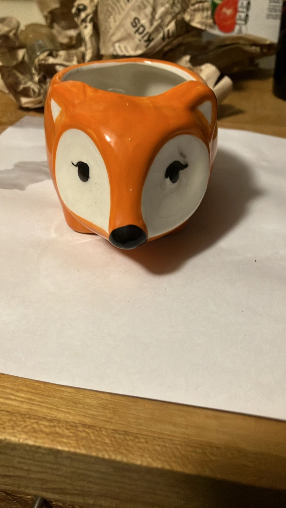 Cute Ceramic Fox Planter / Succulent Pot