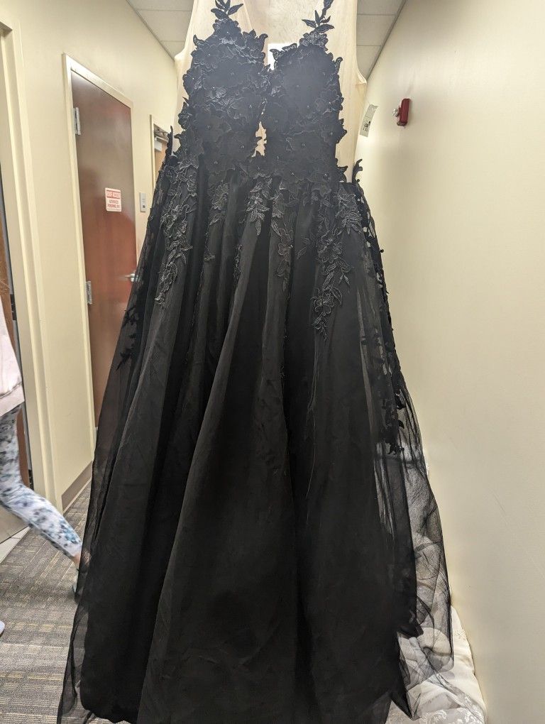 Black Wedding Prom Dress 16-18  $200