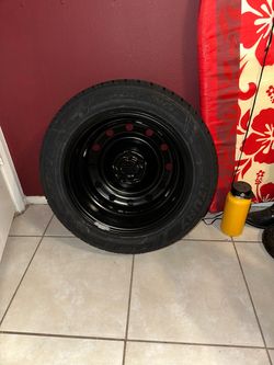 Sentury 205/55R16 Tire on Black Steel Rim