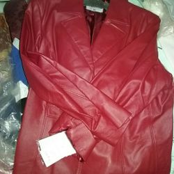Leather jacket women 2x size
