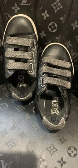 Kids Black Sneakers with Velcro Straps