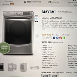 Maytag Gas Dryer MGD8630HC