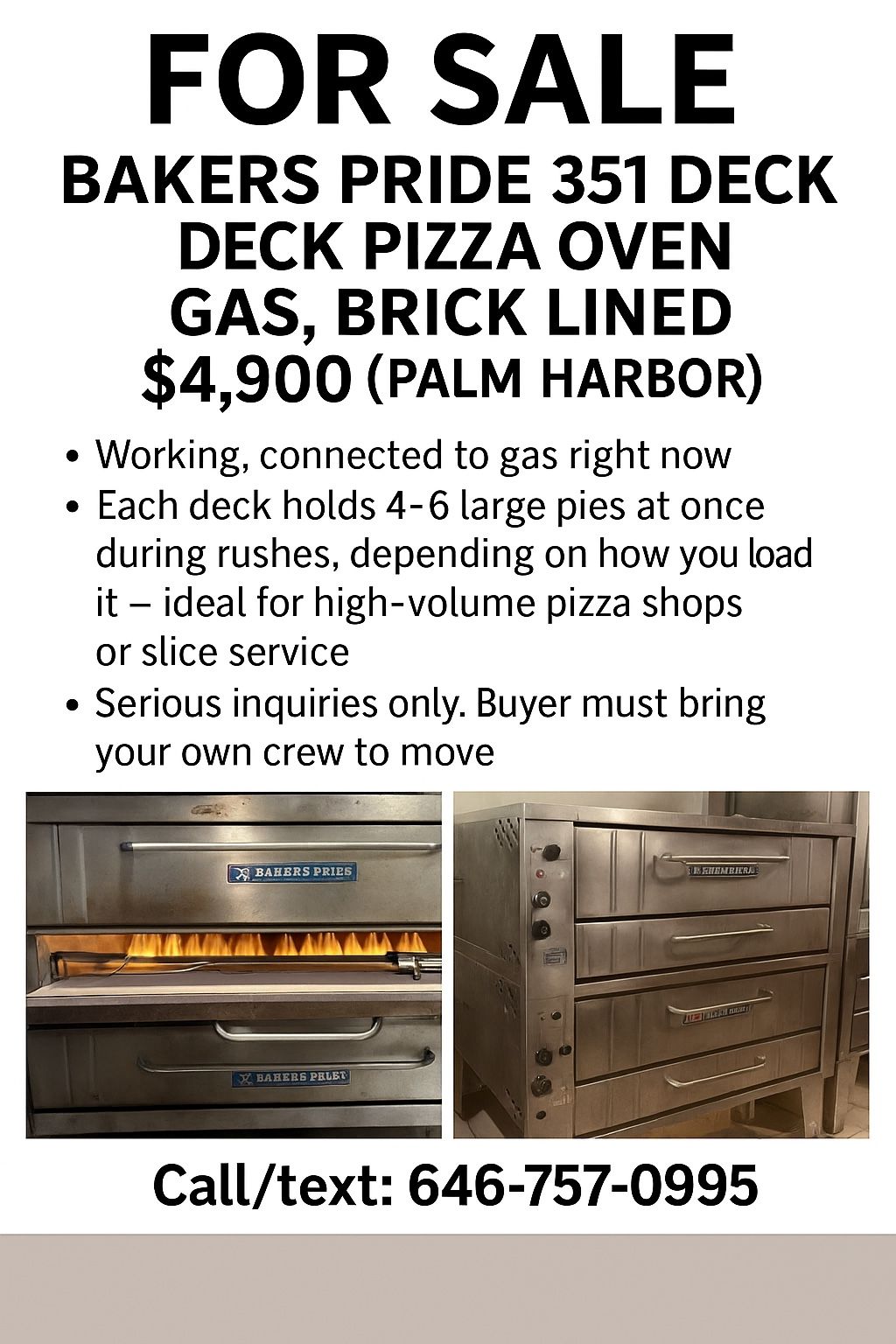 BAKERS PRIDE 351 DOUBLE Decker