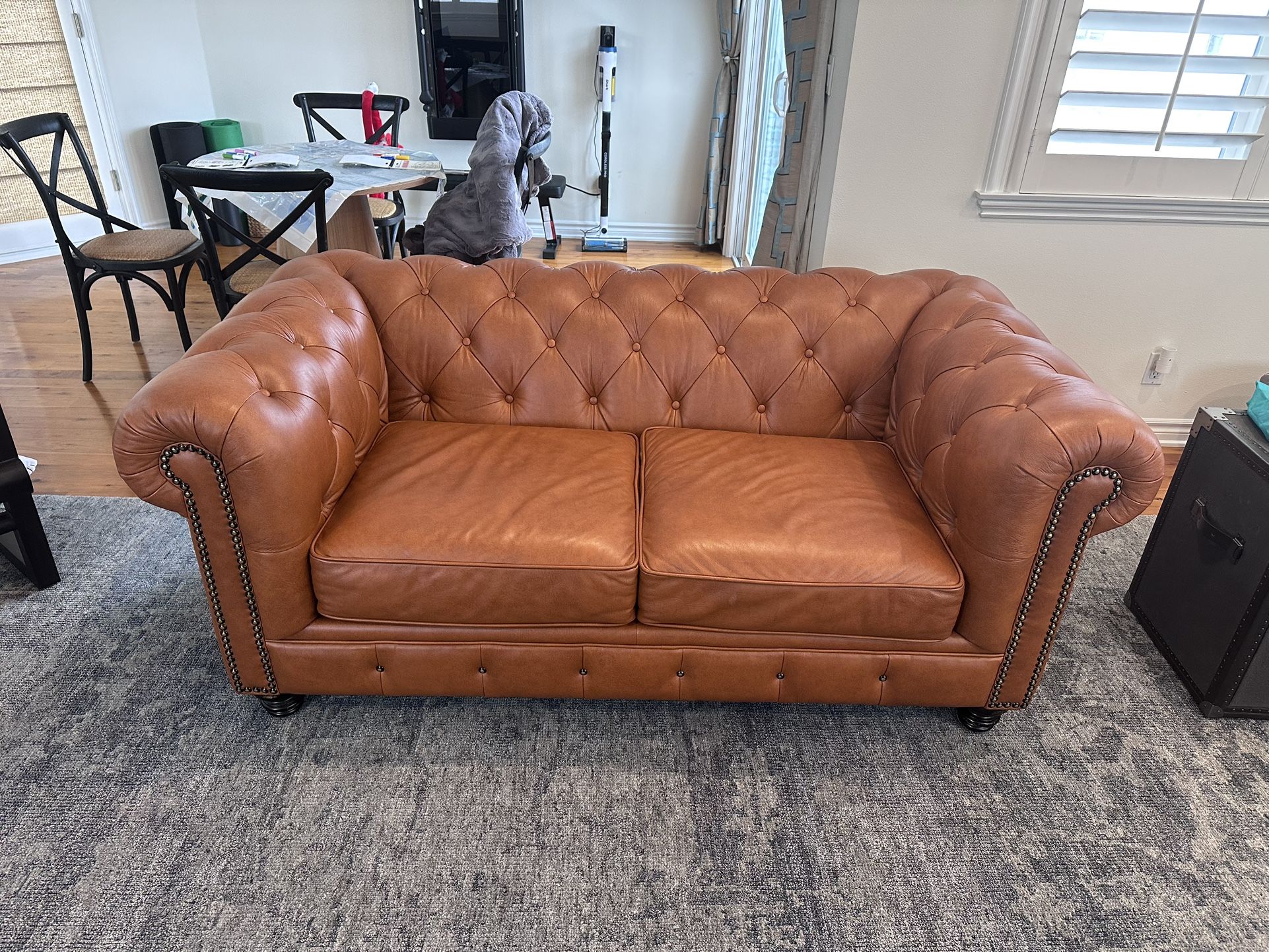 73” Long Leather Sofa