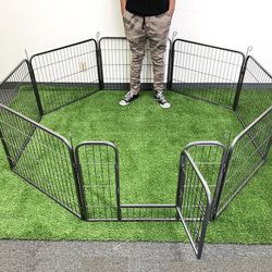 BRAND NEW $85 Pet 8-Panel Playpen, Each Panel (24” Tall X 32” Wide) Heavy Duty Dog Exercise Fence Gate Crate Kennel 