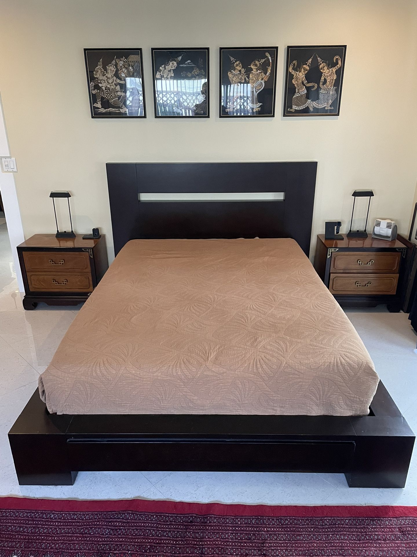 Wooden Platform Bed Frame - Queen