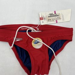 NWT new Ladies womens XXS (size 0) Speedo red bikini bottoms swim team $38 retail 