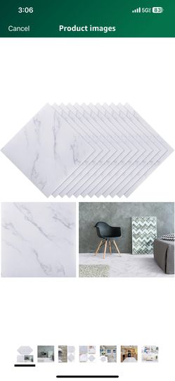 Spiareal 48 Pieces Peel and Stick Floor Tiles Vinyl Flooring 12 x 12 Inch Stick on Floor Tile Self Adhesive Waterproof DIY for Bathroom Kitchen Bedroo