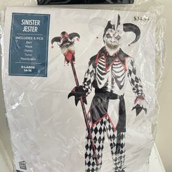 Sinister jester Clown Halloween Costume 