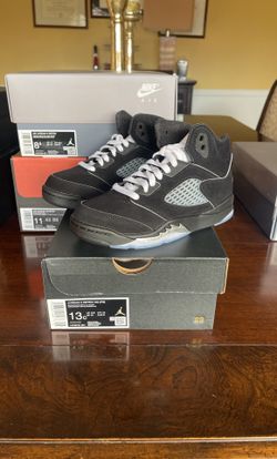 Air Jordan 5 Metallic Black Kids Size 13c