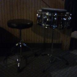 14" Majestic Chrome Shell Snare With Stand, Practice Pad And Drum Seat