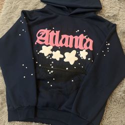 Navy Blue Atlanta Sp5der Hoodie Size Medium 