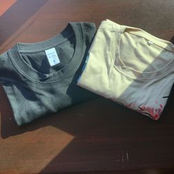 2 Japanese Style T-Shirt. Medium Size 100% Cotton.