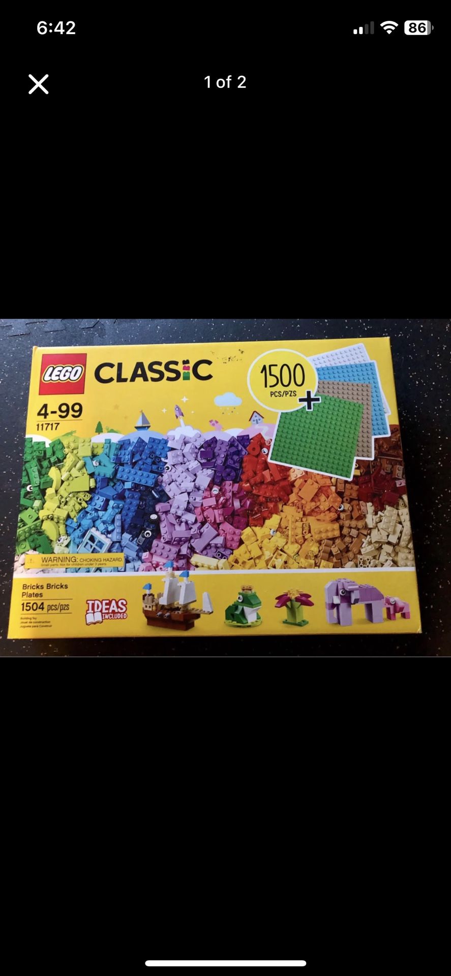 Complete classic LEGO 11717 Bricks, 1,500 piece