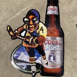 🔥 Coors Light Hockey Metal Beer Bar Tin Sign  