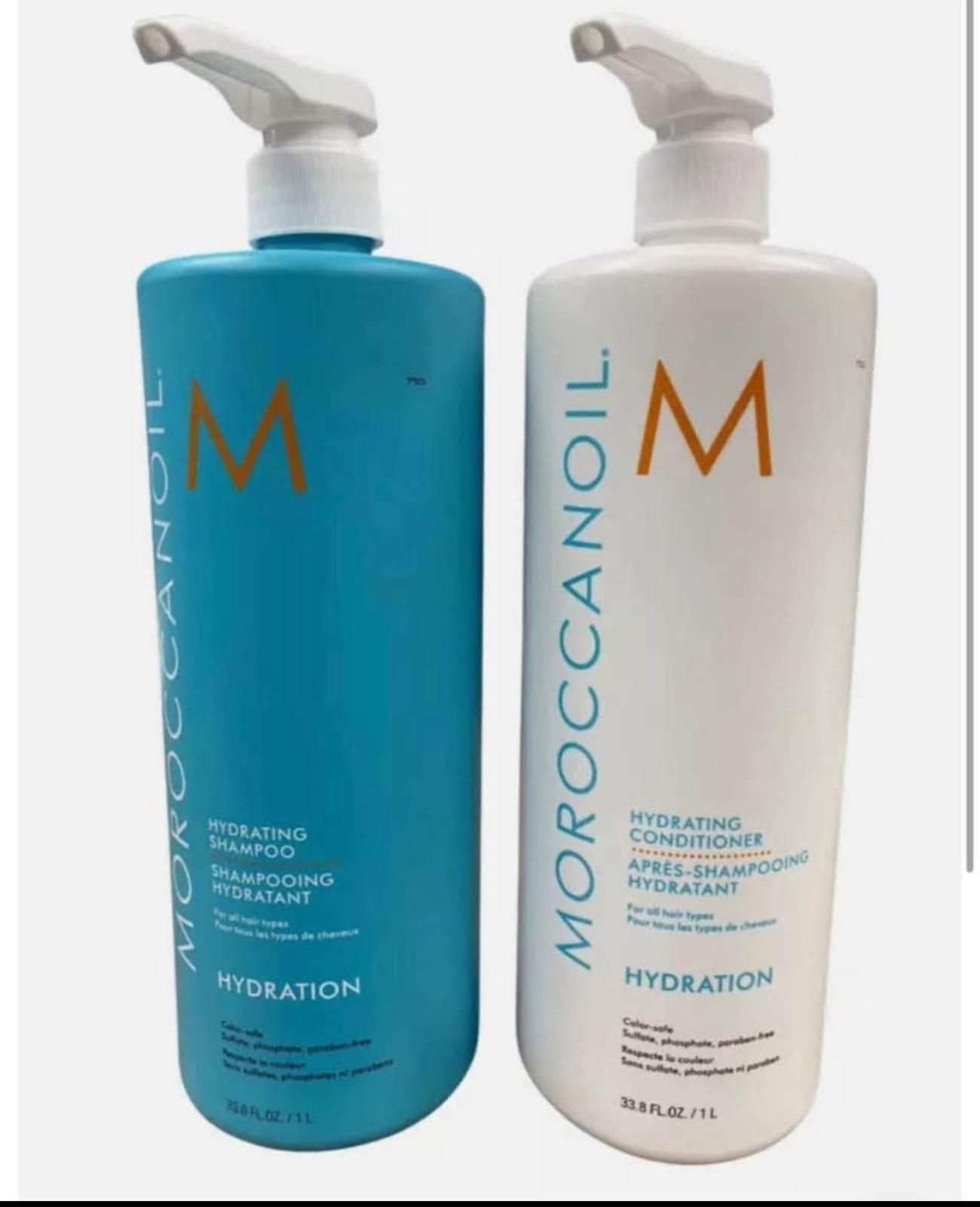 Moroccan oil, shampoo, and conditioner