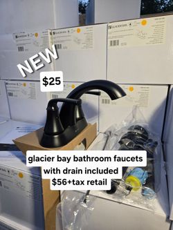New matte black bathroom faucet with drain included  $56+tax retail