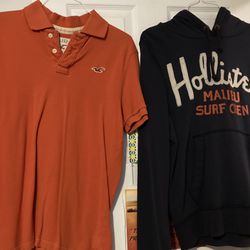 Hollister Hoodie, Polo, And 3 T-shirts