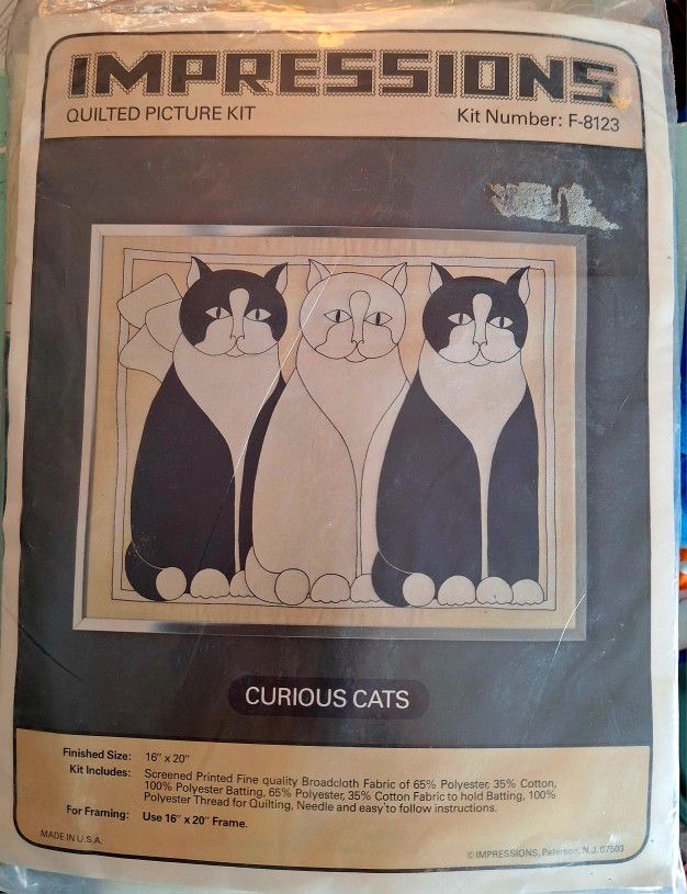 Quilted Picture Kit Curious Cats