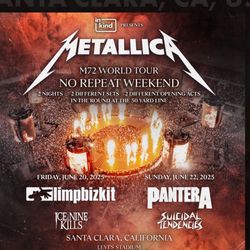 4-Awesome Metallica Seats Sec 227 Row 4