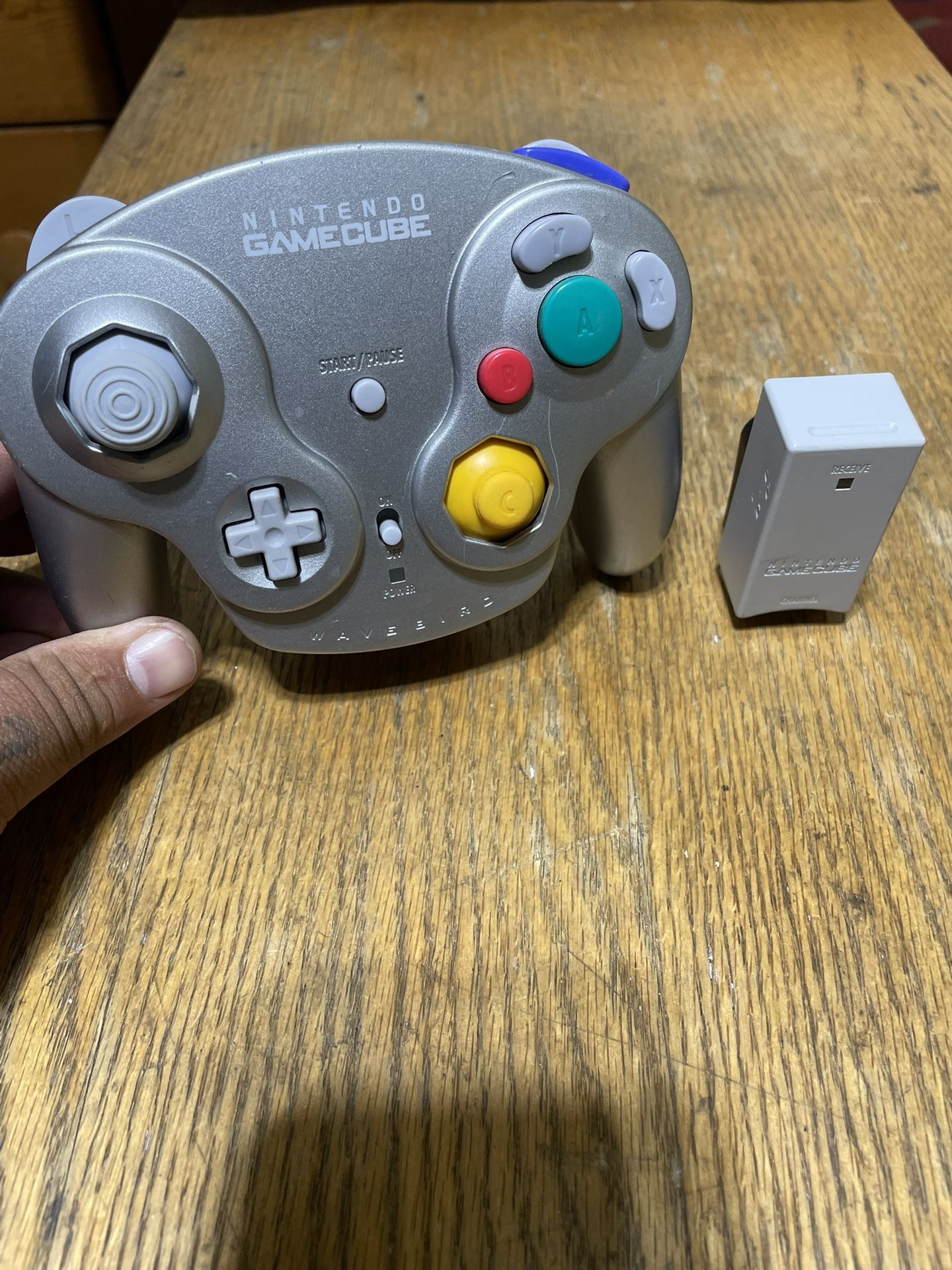 Nintendo GameCube Wavebird Wireless Controller - Platinum with Receiver Tested