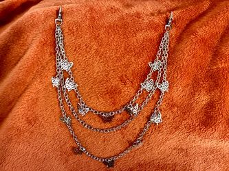 Silver Chain Belt with Butterfly Charms